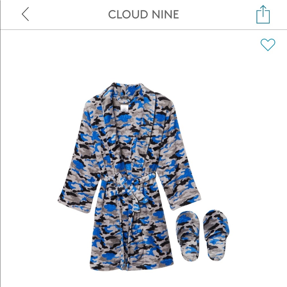 NWT Boys 8/10 Slipper and Robe Blue